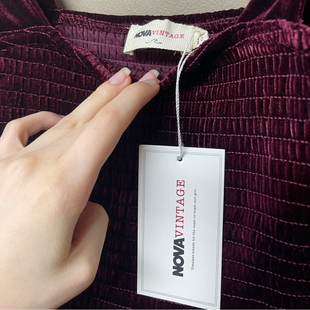 Rebecca smoked velvet jumpsuit